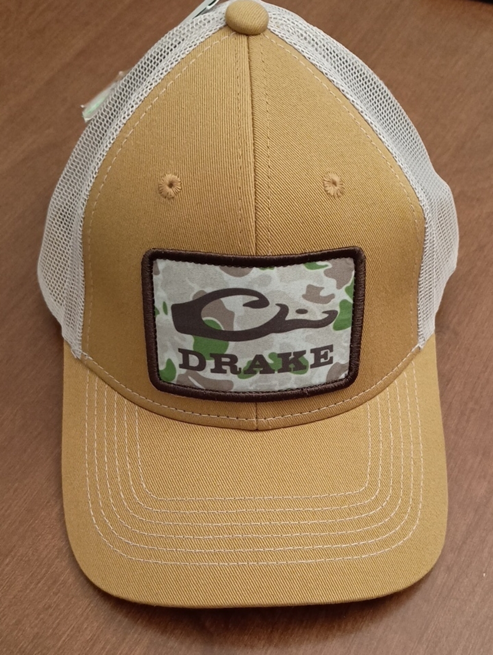 Drake Gold and White Camo Patch Trucker Hat